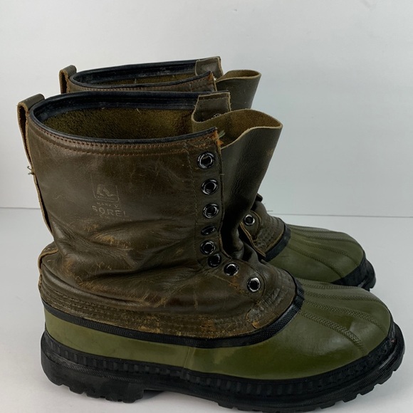 SOREL Kaufman Mark V made in Canada green hunting/hiking winter boots size 10 - Picture 1 of 16